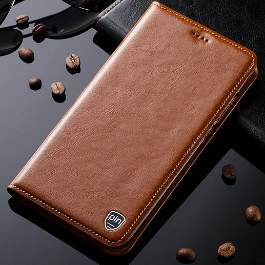 Most Buy PAb7Y Genuine Leather Case For Xiaomi Redmi Note 6 7 8 8T Pro 8A Magnet Stand Flip Card Pocket Phone Case Cover