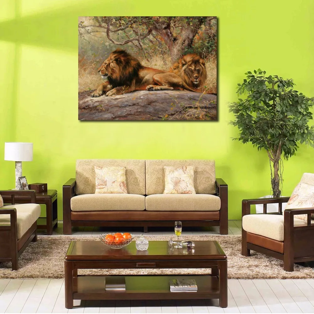 Lions Animal King Painting Modern Artwork Mural Art Canvas Print for