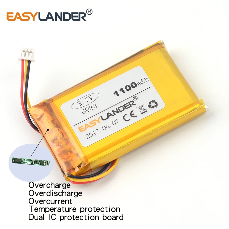 

Replacement battery 3.7V 1100mAh Rechargeable li Polymer Li-ion Battery For Logitech G933 Bluetooth headset MP3 MP4 DVR Toys