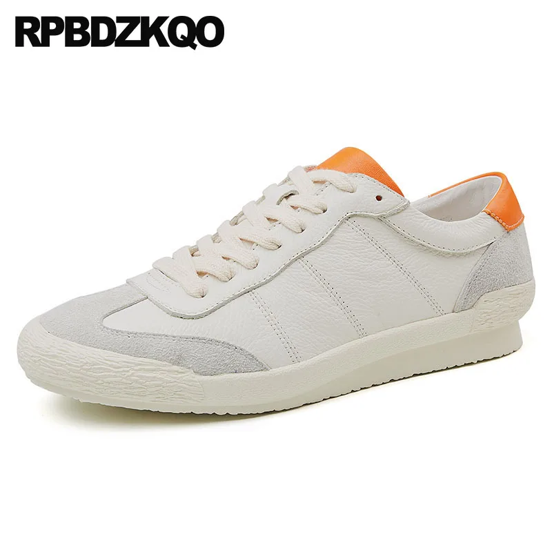 White Trainers Skate Sneakers Italian Men Shoes Brands Real Leather European Genuine British ...