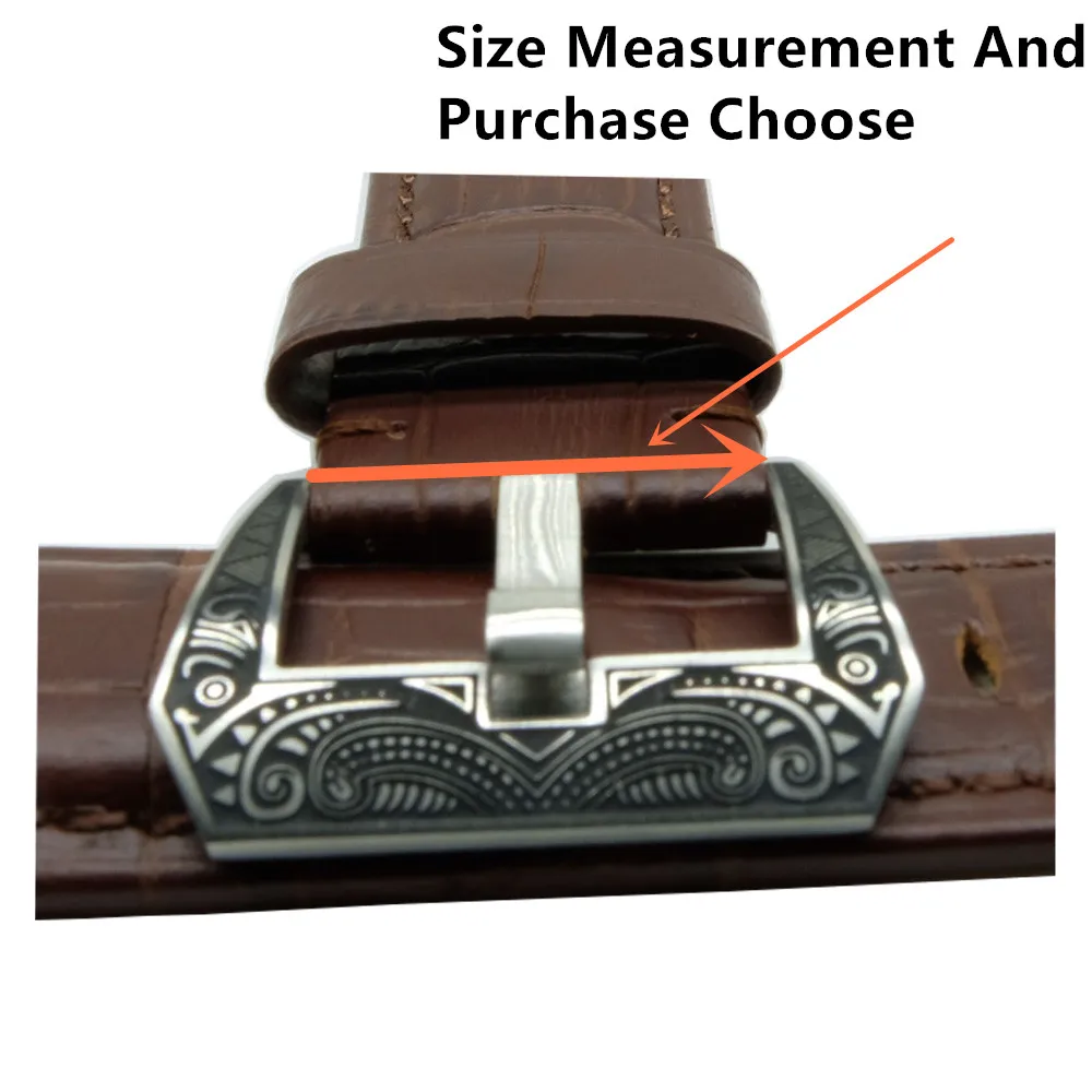 18 20 22 24 26mm 316L Stainless Steel Tang Buckle + Screwdriver for Rubber Watch Band Leather Strap Carved Pattern Screw Clasp