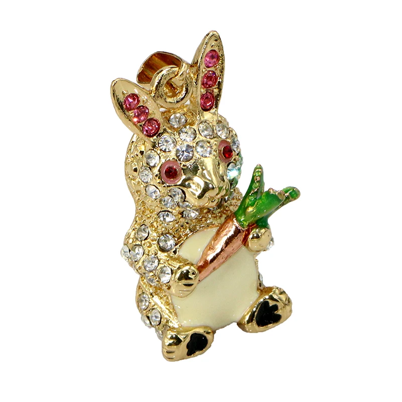 Crystal Necklace USB Flash Drive Rabbit Pen Drive Pendant Memory Stick 4GB 8GB 16GB 32GB 64GB Pendrive Cartoon Character U Disk