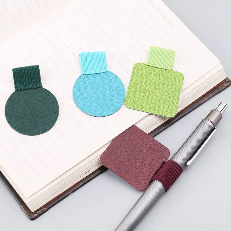 

8pcs Self-adhesive Leather Pen Clip Pencil Elastic Loop For Notebooks Journals Clipboards Pens Holder Round/Square