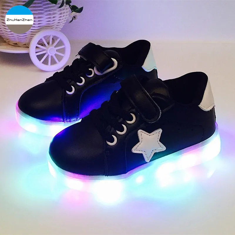 2019Led детская повседневная обувь с подсветкой, Высококачественная спортивная обувь для мальчиков и девочек, модная мягкая обувь для малышей 1-5 лет