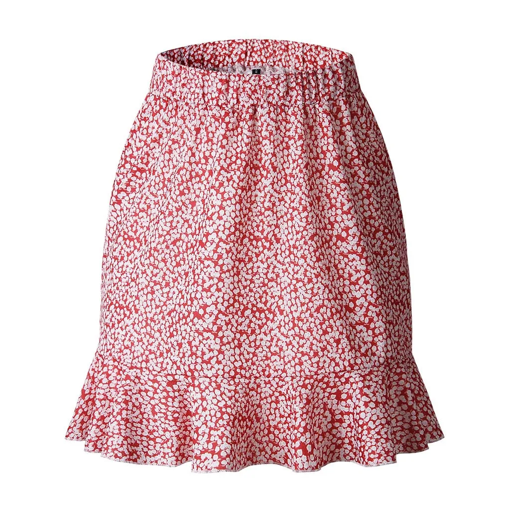 Jaycosin юбка женская с принтом винтажные вечерние с цветочным принтом короткая юбка с принтом Милая однотонная яркая драпированная Осенняя юбка