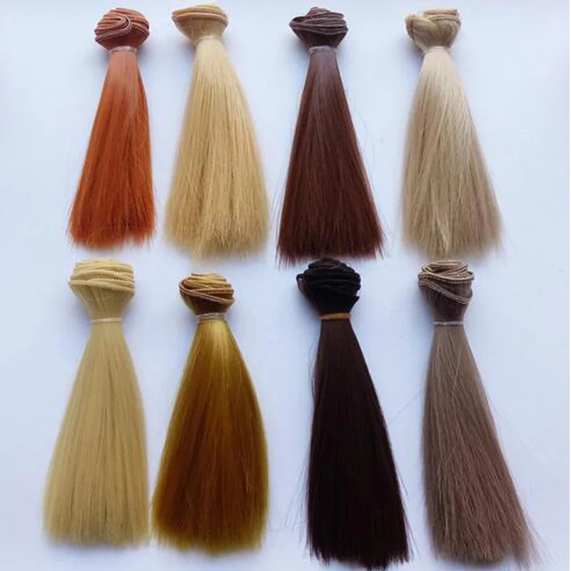 

10PCS/LOT Hot 47Colors Straight Hair Doll Accessories BJD Doll Hair Wigs DIY