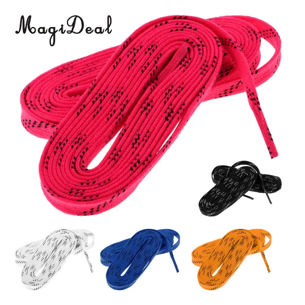Roller Derby Hockey and Ice Skates Derby Laces Red White Black Laces 120 Inch / 305 cm for Boots Flat 10mm Wide Skates 