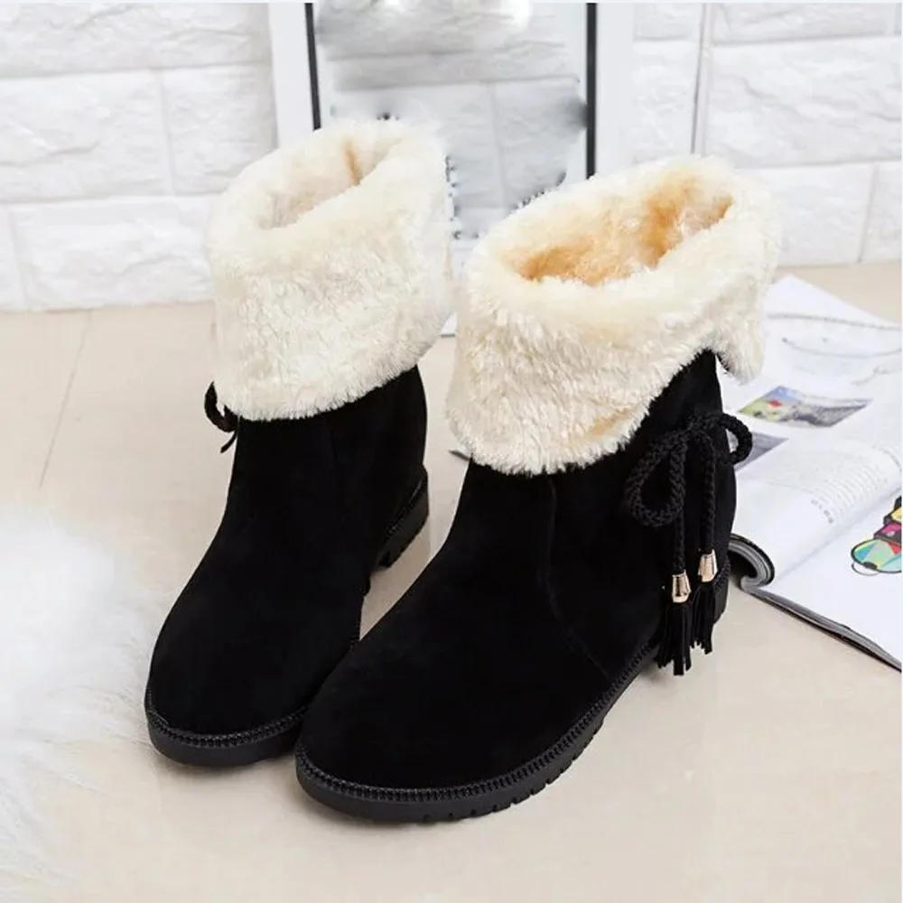 Classic Women Winter Ankle Boots Suede Ankle Snow Boots Female Warm