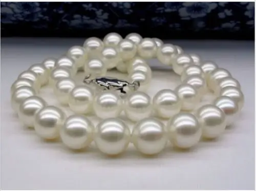 

noble women gift Jewelry Silver Clasp Natural 17" New JAPANESE AKOYA PEARL NECKLACE 11-10mm White AAAA