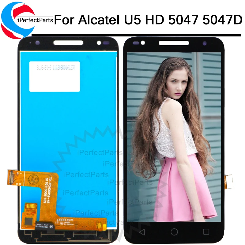 Для Alcatel U5 HD 5047i 5047D 5047Y ЖК-дисплей + кодирующий преобразователь сенсорного экрана в