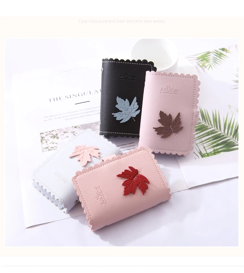 New Fashion and Simplicity Leaves 24 Slots Business Card Case Passport Cover Credit ID Bank Card Holder Wallet For Women