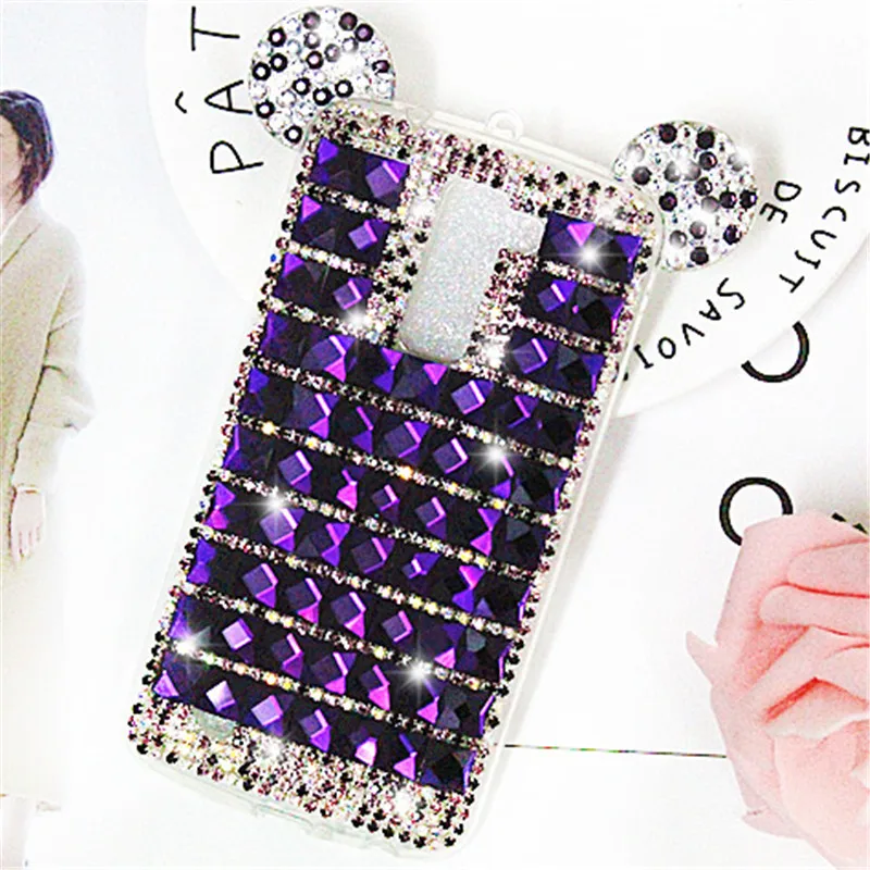 

For LG K10 Case Cute 3D Mickey Rhinestone Glitter Cover Soft TPU silicon Case For LG K10 F670 5.3 inch Phone Case