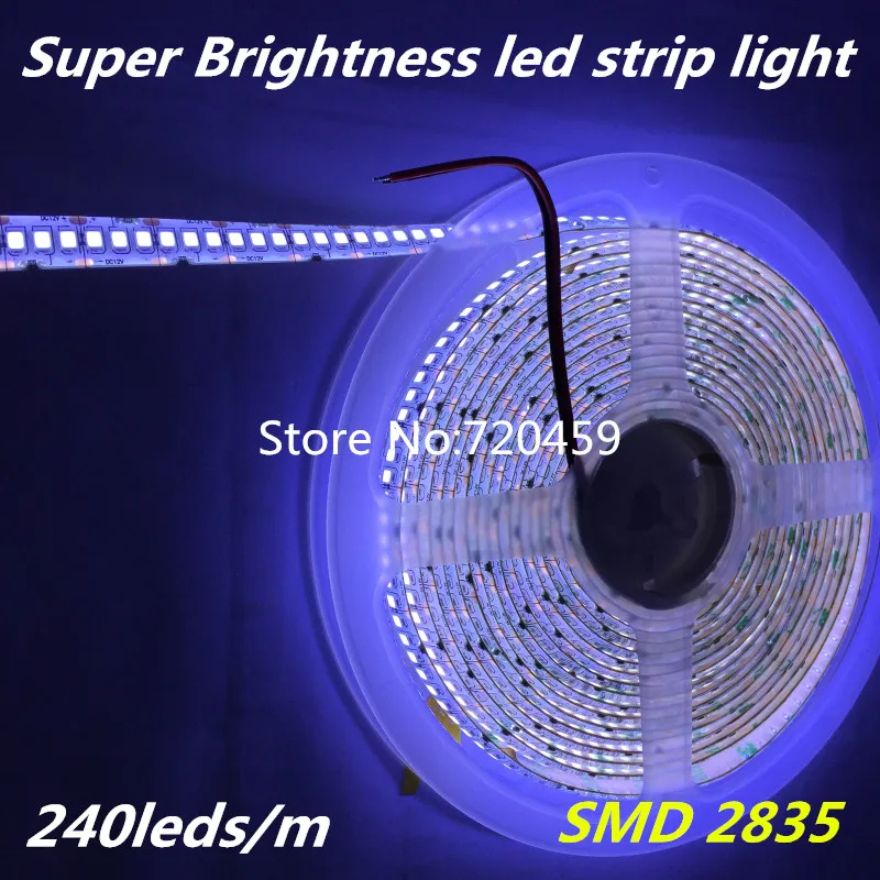 

10m Super Brightness SMD2835 led strip light 240led/m 12V Flexible light Reel showcase led more bright 10mm wide LED strip