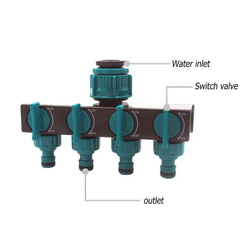 Garden Irrigation System 4-way Tap Hose Splitter Garden Drip 4/7 or 8/11 Hose Fittings Pipe Connector Irrigation Set Watering Garden Irrigation System 4-way Tap Hose Splitter Garden Drip 4/7 or 8/11 Hose Fittings Pipe Connector Irrigation Set Watering