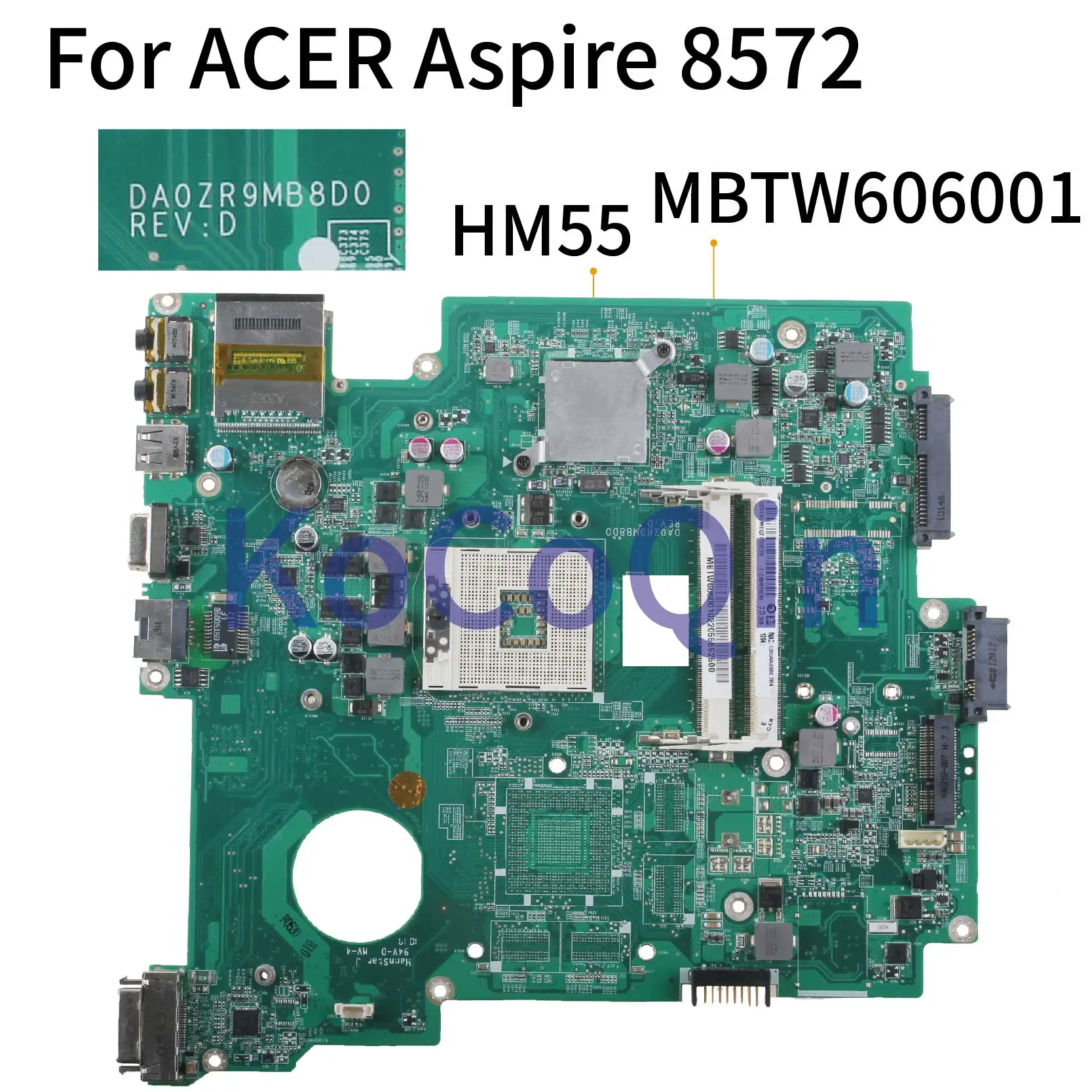 KoCoQin ноутбук материнская плата для Acer Aspire 8572 8572G DA0ZR9MB8D0 MBTW606001 HM55|Материнские платы
