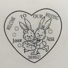 Самостоятельная Заправка чернилами Фоточувствительный персонализированные пользовательские Свадебная печать Бизнес адреса обратной отправки 45/50 мм Круглый штамп инициалы имя Отображение времени и даты