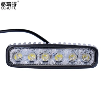 

GERUITE Brand 2pcs 18W LED Work Lighting Off Road Spot Light Lamp Fog Bar 4x4 SUV Car Truck Trailer Tractor ATV UTV Vehicle