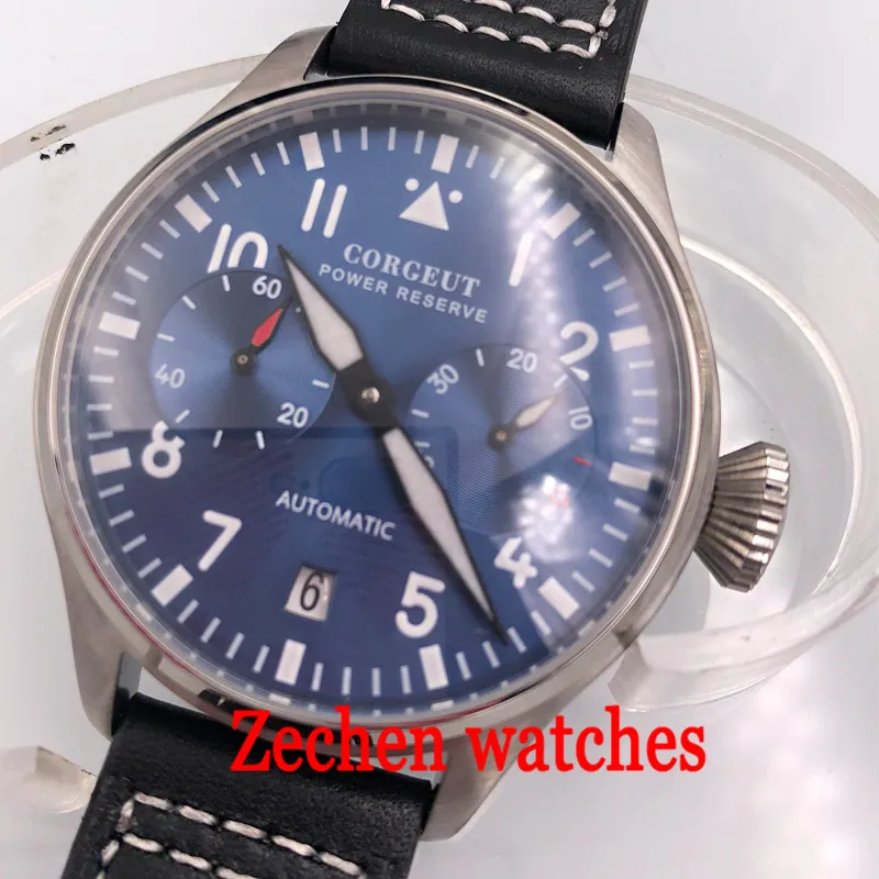 

Corgeut 42mm New Seiko Kinetic Automatic Watch Blue Dial Water Resistant & Date mens watch