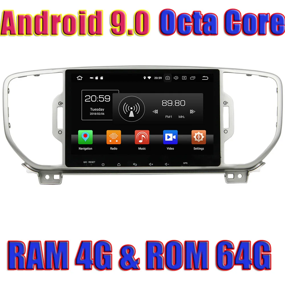 Автомагнитола wanобычно Восьмиядерный процессор Android 9 0 DVD GPS навигация для KIA Sportage