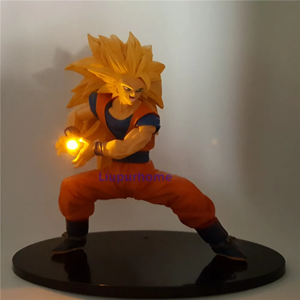 Зеленый Dragon Ball Z фигурка Сон Гоку Супер Саян 3 светодиодный светильник DBZ Dragon Ball и Super Goku ночник для детей подарок игрушки MY1 - Испускаемый цвет: Зеленый