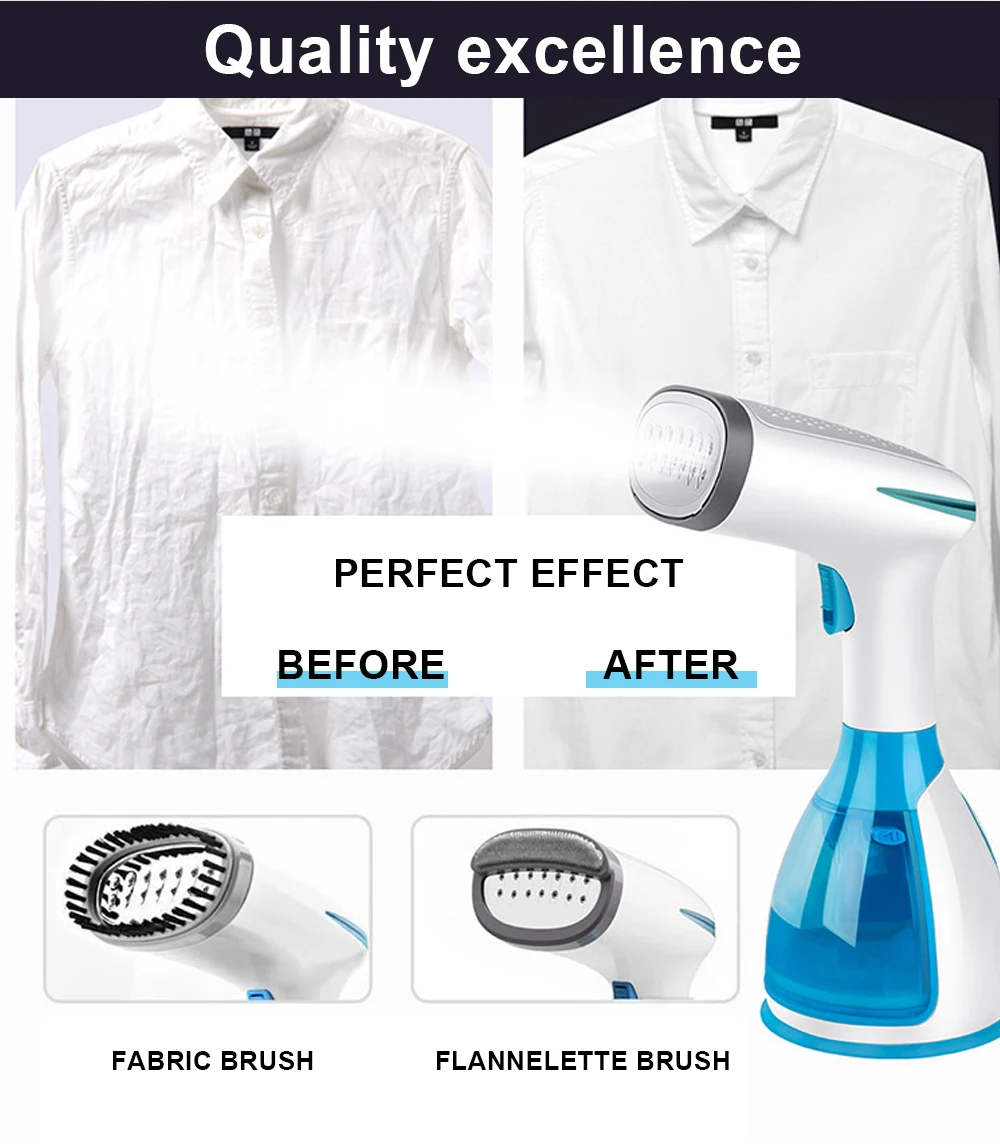 New 280ml Handheld Fabric Steamer 15 Seconds Fast Heat 1500W Powerful