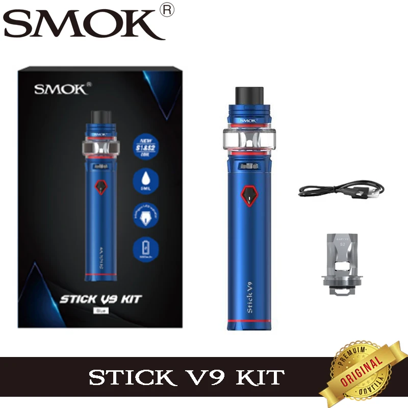 

Original Smok Stick V9 Kit 3000mAh Battery Stick V9 Vape 5ml TFV8 Baby V2 Tank Baby V2 S1 S2 Electronic Cigarette Vs Stick V8
