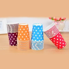 10 pcs/pack Multi-color Baby Shower Red Polka Dots Birthday Party Disposable Tableware Decorate Paper Kids Favors Pink Blue Cups