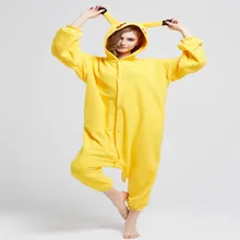 Pikachu Pijamas Animal Kigurumi Cosplay Animal Bodies Pijamas Adulto Unisex Mameluco Largo de la Manga