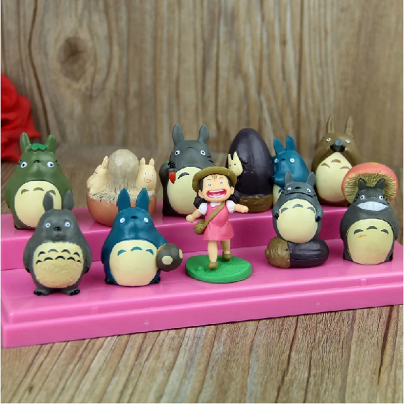 10 шт. Новые Фигурки My Neighbor Totoro Family 03 набор игрушек Chu Chibi Catbus декоративная