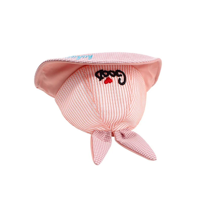 Mesh Bunny Baby Hat Breathable Soft Kids Hat Boys Girls Summer Sun Cap Wide Brim Lace Up Baby Hat With Ears Baby Girls Clothing (13)