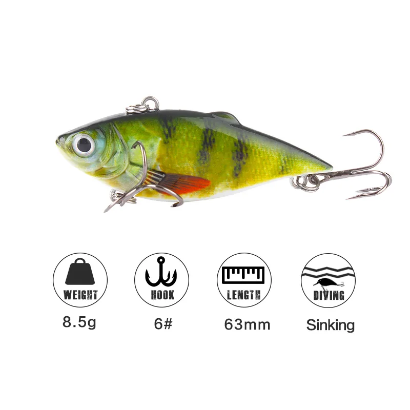 1 قطعة 6.3 سنتيمتر VIB Crankbait 8.5g نابض بالحياة الصيد إغراء عالية الجودة الصيد الطعم بطيئة غرق الصيد الصعب المتذبذب pesca البسيطة Vib 1 قطعة 6.3 سنتيمتر VIB Crankbait 8.5g نابض بالحياة الصيد إغراء عالية الجودة الصيد الطعم بطيئة غرق الصيد الصعب المتذبذب pesca البسيطة Vib