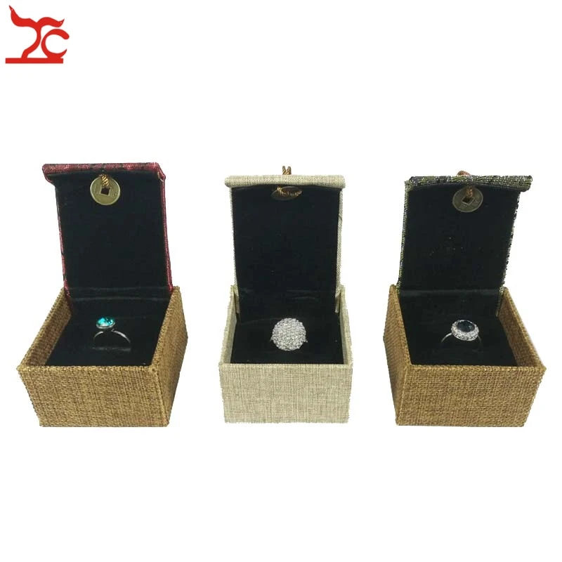 Роскошный ящик для хранения льняных колец с кисточками прямоугольный органайзер