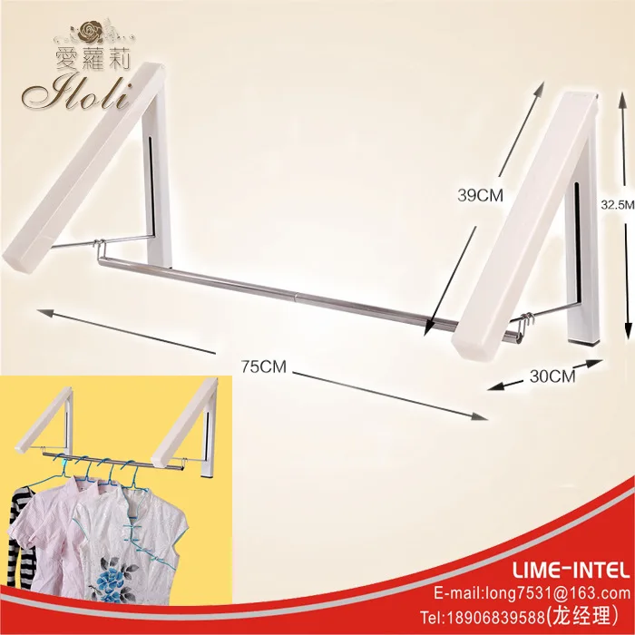 Mini folding telescopic hidden hanging clothes rack multifunctional clothes hanger