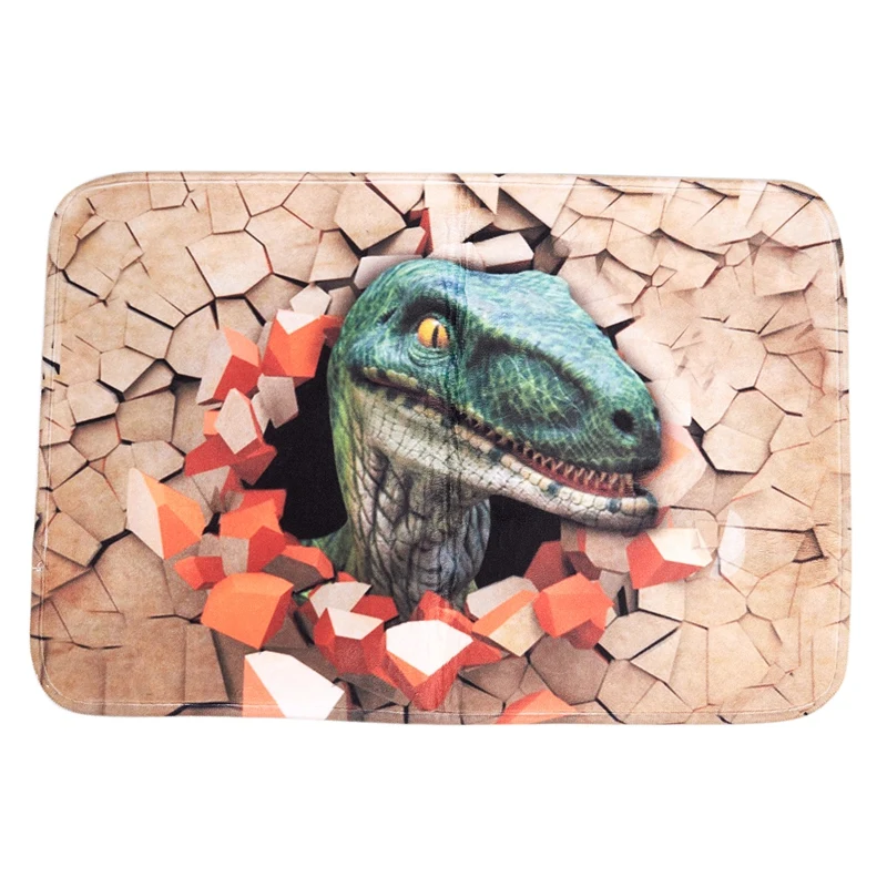 

60X40Cm 3D Dinosaur Print Floor Mat Carpet Soft Flanner Doormat Rugs for Bedroom Living Room Door Floor Hallway Mats