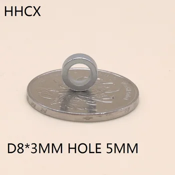 

10 20 50 100pcs/lot Ring magnet 8*3 Hole 5 N35 Strong NdFeB magnet 8x3 Permanent Neodymium magnet 8x3-5