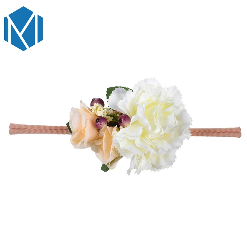 

M MISM Children Colorful Daisy/Rose/Peony Flower Headband Toddlers Chic Bohemian Floral Elastic Rubber Hairband Hair Accessories