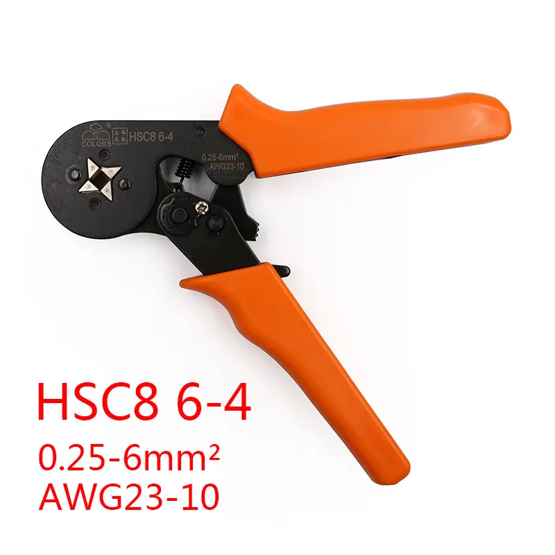 HSC8 6-4 HSC8 6-6 6-6A 6-6B 6-4A 6-4B 16-4 регулируемые обжимные плоскогубцы AWG 0,25-6mm2 плоскогубцы ручной инструмент набор VE терминалы Ferramentas - Цвет: HSC8 6 4
