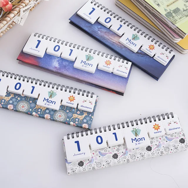 Kawaii Cartoon Calendar Cute Desk Table Agenda Planner Kawaii Cartoon Calendar Cute Desk Table Agenda Planner Calendario Can Shredded Office School Supplies Stationery