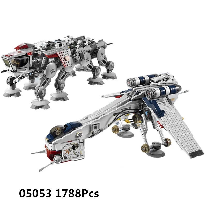 

LEPIN 05053 STAR Cool Model 1788pcs Republic Dropship with AT-OT Walker Building blocks Bricks Compatible 10195 Toy Gift WARS