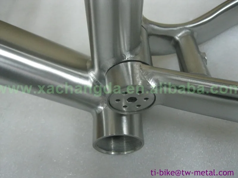 Clearance Bicycle Frame Suspension Titanium High Quality Titanium Full Suspension Bicycle Frames with Hand Brush Finished China Bike Frame 7