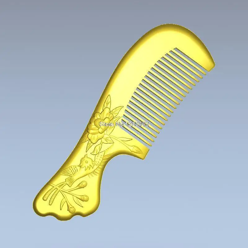

Comb with birds and flowers 3d model relief for cnc in STL file format