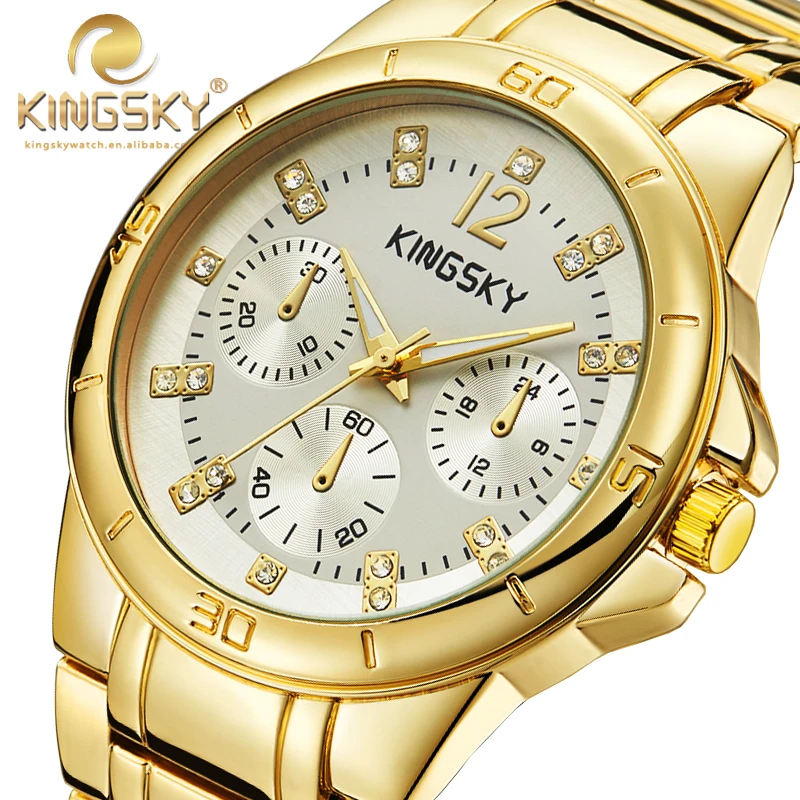 Prix pour Nouveau Arrivial 120013A-4 # KINGSKY Femmes New Casual Montres Or Gris Marque Célèbre Japon Quartz De Mode Reloj Mujer Livraison Gratuite Prix pour Nouveau Arrivial 120013A-4 # KINGSKY Femmes New Casual Montres Or Gris Marque Célèbre Japon Quartz De Mode Reloj Mujer Livraison Gratuite