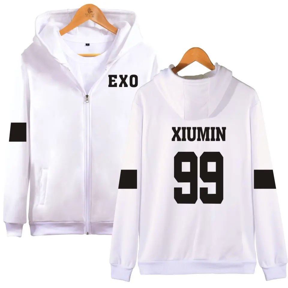 LUCKYFRIDAYF Kpop EXO толстовка с капюшоном Женская Корейская популярная хип-хоп зимняя куртка Модные женские толстовки свитшоты повседневная одежда
