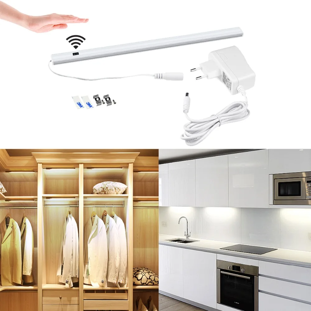 

30/40/50CM Hand Motion Sensor LED light 12V Hand Sweep Scanning Switch Cabinet Light Night Lamp Closet Kitchen Home Lighting Luz