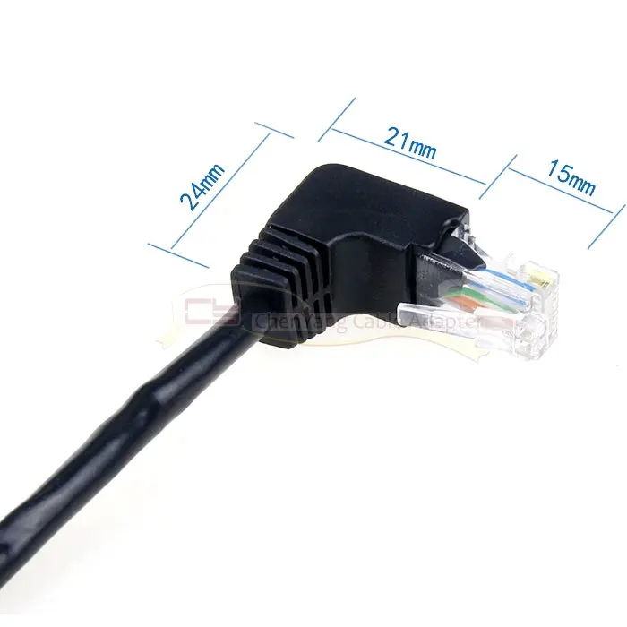 Para baixo Duplo 90 para a Direita Em Angulo bend 8P8C FTP STP UTP Cat 5e Lan Ethernet Rede патч корд Cabo Macho 2 m|patch cord|lan