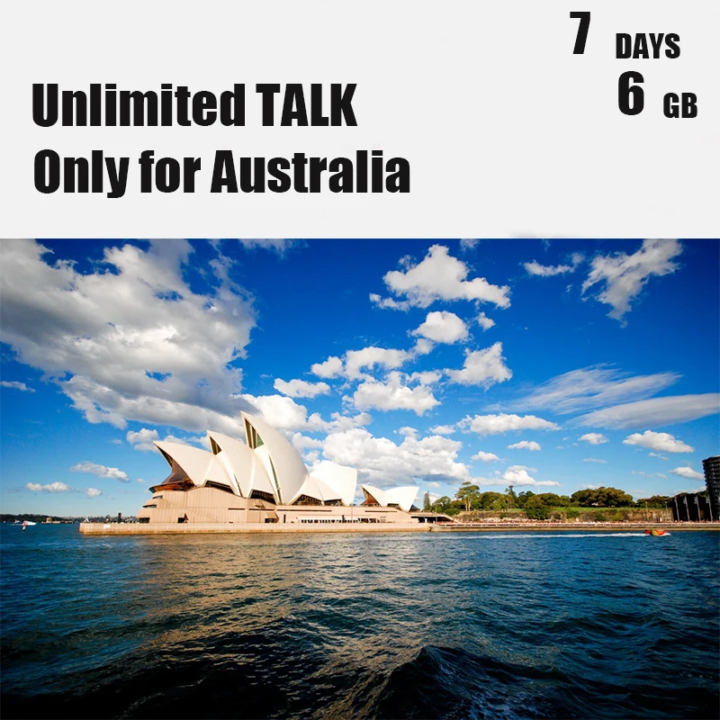 Australia Sim Card 7 Days Plan 6 GB Data 4G Speed Unlimited Call Mobile