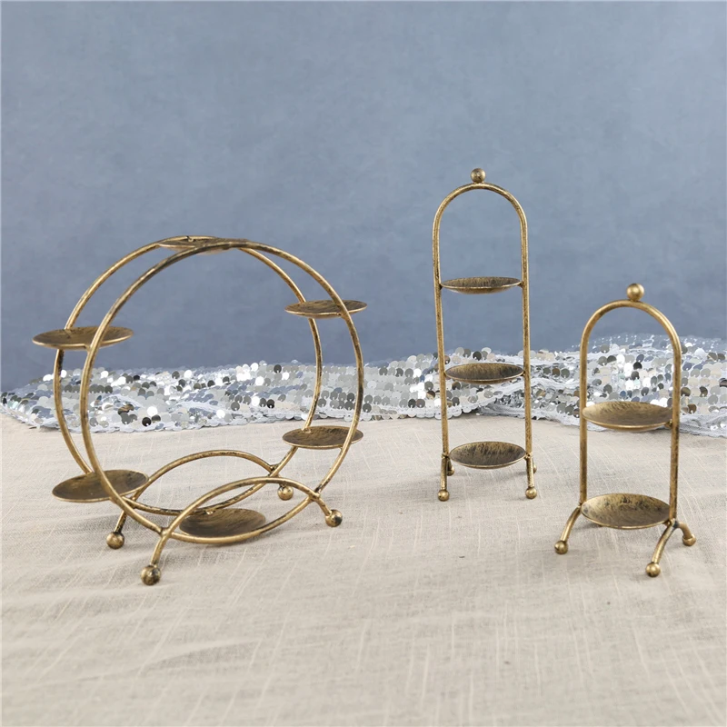Vintage Gold Iron Ferris Wheel Cake Stand Birthday Party Hotel Cake