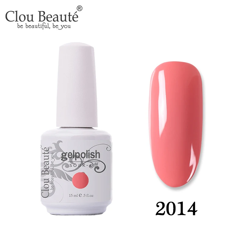 2014 Clou Beaute Блеск Гель-лак набор УФ Vernis Полупостоянный праймер основа и верхнее покрытие УФ гель лак для ногтей Гибридный маникюрный гель для ногтей - Цвет: 2014
