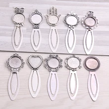 Сладкий колокольчик 5 шт. античный серебряный Винтажный стиль ручной работы Закладка кабошон базовая Камея Установка