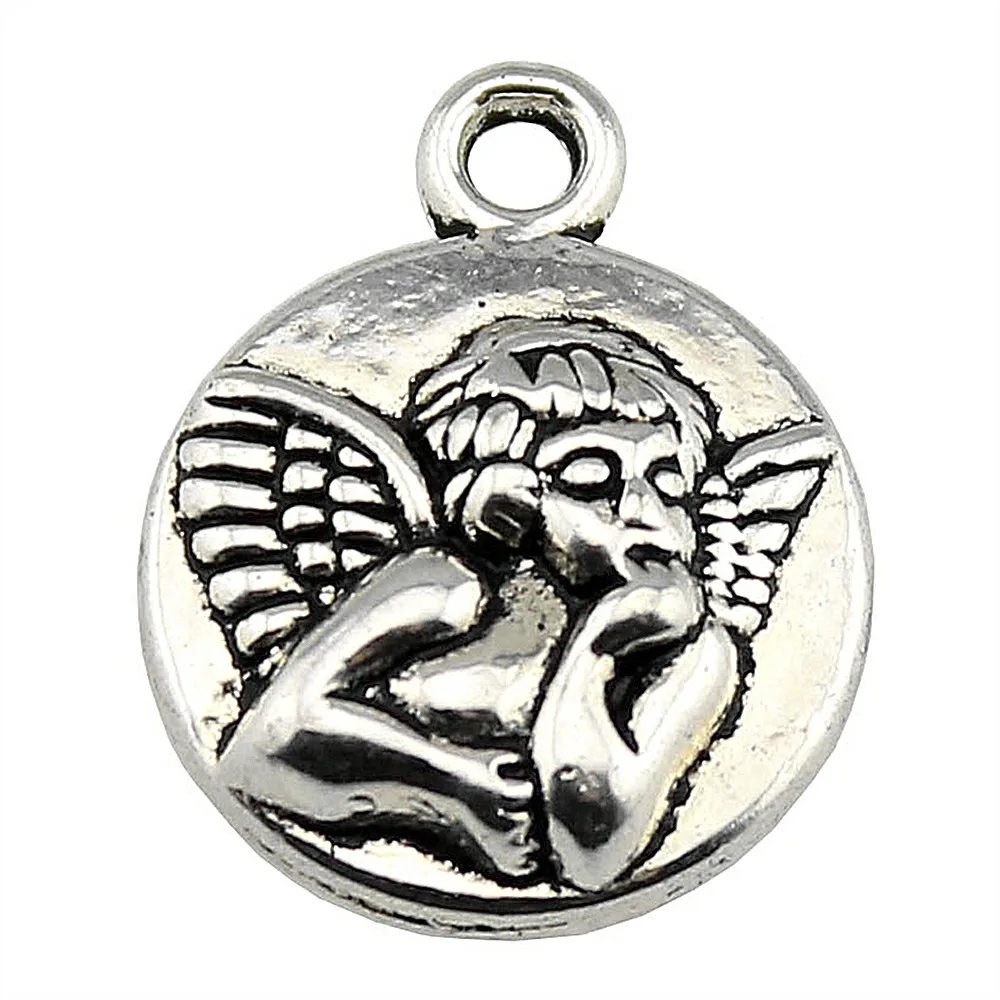 Buy 8pcs Guardian Angel Pendants Round Guardian Angel